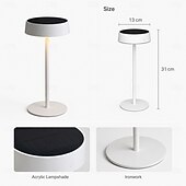 cheap Camping Lights &amp; Lanterns-Solar Cordless Table Lamp, USB-C Rechargeable Portable LED Desk Lamp with 3 Color Touch Control, Long Battery Life Night Light with Metal Base &amp; Acrylic Shade for Bedroom Patio Restaurant Bar Camping