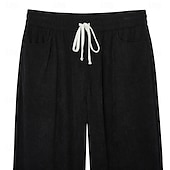 abordables pantalones casuales-Hombre Pantalones Pantalones de Pana Pantalones anchos Pantalones casuales Cintura elástica Pierna recta Color sólido Comodidad Dispersor de humedad Longitud total Casual Diario Exterior Moda Ropa de