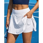 preiswerte Damenröcke &amp; Skorts-Damen Einfarbig Lässiger Rock Tennisröcke mit Shorts Sportrock Ärmellos Tasche Elastischer Bund Sportlich Leicht Elastisch Feuchtigkeitsableitend Atmungsaktiv Tennis Golfspiel Laufen Rock Dunkelrosa