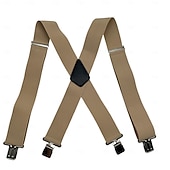  Herrhängslen med 4 klämmor, X-formade hängslen, elastiska justerbara hängslen för byxor (5 cm breda), slitstarka metallklämmor för vardagligt, formellt och utomhusbruk.
