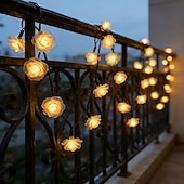 cheap Solar Outdoor Lights-Solar Rose Fairy String Lights 30/50 LEDs  Outdoor Waterproof Atmosphere Lights for Gardens Balconies Fences Holiday Wedding Party Decoration