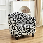 abordables Cubierta de sillón y silla sin brazo-1 Pingle Club Chair Cover, Fully Enclosed And Protected Sofa Chair Cover, Printed High Elasticity Full Coverage Armchair Sofa Cover, Household And internet Cafe Dust Cover, Easy To Clean Thin Printed