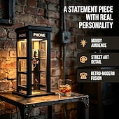 cheap Decorative Lights-Vintage Phone Booth Ambient Lamp, Retro Classic Design Warm LED Light, Phone Booth Lamp for Bedroom, Home Office, Study &amp; Bar Decor