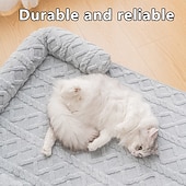 abordables Funda de sofá para mascotas-Cojín cálido y relajante para mascotas en invierno, cama para perros ultrasuave y gruesa, funda antideslizante y lavable para nido de gato para perros pequeños y medianos.