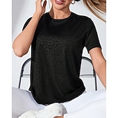 billiga Löpar-T-shirts och linnen-Dam Solid färg T-shirt för jogging Löpartopp Sport topp Sommar Vår Kortärmad Snabb tork Fuktabsorberande Andningsfunktion Gymträning Tennis Golf Löpning Svart Sportkläder Sportkläder