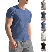 economico T-shirt e Canottiere da Corsa-Per uomo Tinta unita T-shirt da corsa Maglia a compressione Maglia atletica Sport in alto Estate Primavera Classico Manica Corta Asciugatura Rapida Leggero Traspirante Allenamento in Palestra