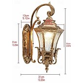 billige utendørs vegglamper-LED Vegglys Lysarmatur Antikk Vegglampe Lantern Utenfor Vanntett Rustfri Aluminium Glass Lantern Vegglampe Lantern Gård Hage Balkong Villa Dekorative Lys