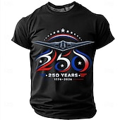  4 iulie 2026, a 250-a aniversare Bărbați Αστέρι 1776 Tricou Manșon scurt Tricou Tipărire 3D Stil Nautic Cămașă Patriotic Zilnic Festival Albastru piscină Negru Albastru Închis Vară Primăvară