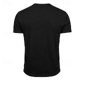 economico T-shirt in Cotone e Lino-Per uomo Maglietta Maglietta in lino Manica Corta Maniche Corte Scollo a V Primavera &amp; Estate Estate Primavera Semplice Moda Designer Essenziale Morbido Casuale Vacanza Streetwear Blu Bianco Nero