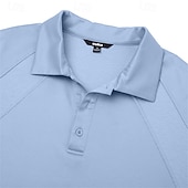 baratos Polo Clássico Masculino-Homens Camisas Polo Casual O negócio Aberto para a Lateral Manga Curta Moda Básico Tecido Botões Verão Primavera Azul Branco Azul Marinha Marron Verde Cinzento Camisas Polo