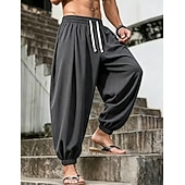 economico pantaloni casual-Per uomo Joggers Pantaloni Pantaloni casual Pantaloni a Nido d'Ape Coulisse Tasca Elastico in vita Tinta unica Asciugatura Rapida Leggero Quotidiano All'aperto Vacanza Vacanza Elegante Nero Bianco