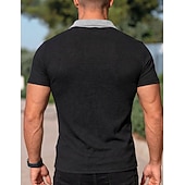 abordables Polo classique pour homme-Homme Chemises Polo Gaufre Polo Occasionnel Rue Revers Manche Courte Basique Moderne Bloc de Couleur Avec Poches Poids Léger Été Printemps Coupe régulière Noir Blanche Bleu Roi Vert Kaki Chemises