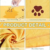 abordables Herramientas de baño-Toallas de secado rápido para mascotas, paquete de 4, colores aleatorios, de poliéster suave y absorbente, ideales para el baño de perros medianos, con diseño de huellas de patas.