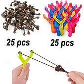 baratos Ribbon &amp; Streamer Toys-50 Pcs Funny Slingshot Poop Toy Set, Stretchy Flying Fake Poop Finger Slingshot, Novelty Sticky Poop Gag Gifts for Kids and Adults, Birthday Party Favors, Pinata Fillers, Classroom Prizes &amp; Rewards