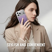 baratos Capas para iPhone-Carteira magnética para iPhone 17, 16, 15, 14, 13 Pro Max e Plus, compatível com MagSafe, com bloqueio RFID, feita em couro PU e fecho magnético. Possui um compartimento fino e removível para cartões