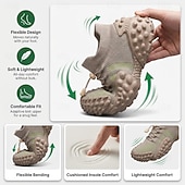 cheap Casual Sneakers-Men's Knit Sock Sneakers, Lace-Up Chunky Sole Walking Shoes, Breathable Sport Casual Shoes for Hiking, Travel, Daily Wear