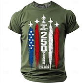 abordables T-shirts Patriotiques 250-4 juillet 2026, 250e anniversaire Homme Drapeau Américain T-shirt Manche Courte T-shirt Impression 3D Col ras du cou Chemise Mode Occasionnel Quotidien Rue Bleu Noir Vert Été Printemps Vêtement Tenue