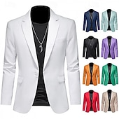 ieftine Sacouri clasice pentru bărbați-Bărbați Jachetă blazer Casual Zilnic În aer liber Elegant Modă Primăvară Toate Sezoanele POLY Culoare solidă minimalist Casul / Zilnic Un singur rând, un nasture Blazer Roz Deschis Kaki Deschis Negru