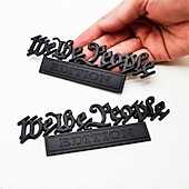  2er-Pack „We the People“-Edition: 3D-Metall-Autoemblem, hochwertige patriotische Aufkleber aus Zinklegierung, wetterfester Aufkleber mit amerikanischer Flagge und Verfassung für Pkw, Lkw, SUV und