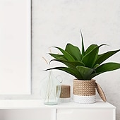 baratos Plantas e Folhagens Artificiais-2 plantas artificiais de agave grandes com 18 folhas cada, folhagem tropical artificial realista para decoração de interiores e exteriores, perfeitas para casa, escritório, jardim, varanda e para