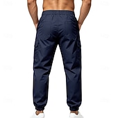 economico Pantaloni cargo-Per uomo Pantaloni Cargo Joggers Pantaloni Coulisse Elastico in vita Multi-tasche Tinta unica Antivento Comodità Quotidiano All'aperto Ferie Streetwear Elegante Cachi Nero Inelastico