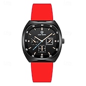 abordables Relojes de Cuarzo-Reloj de lujo para hombre, cronógrafo cuadrado de moda, reloj de pulsera de cuarzo para hombre, resistente al agua, deportivo, casual, con correa de silicona, luminoso, multifunción, correa marrón,
