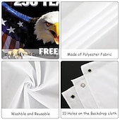 cheap Garage Door Cover-250th Years of Freedom Garage Door Cover Decoration 7x16ft American Flag Pentagram 4th of July Anniversary Backdrop Independence Day Patriotic Themed Party Banner Decor Photo Background