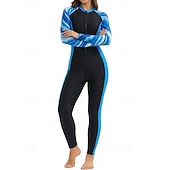 abordables Rash Guards de Una Pieza-Mujer Estándar Camiseta Protección Solar Surf Camiseta de protección solar de cuerpo completo Traje de baño Geométrico Retazos Pierna completa Protección solar UV Protección UV Secado rápido Manga
