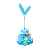 baratos Brinquedos Para Gatos-brinquedo para gato bola giratória prato de diversão para gato bastão de jogo automático para gato pena bola giratória brinquedo de torre espacial