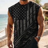  Mannen's 250e Verjaardag Patriottische Amerikaanse Vlag 1776 2026 Mouwloos T-shirt Crew Neck Zomer Street Top