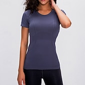 economico Top Yoga-Per donna parte superiore del pilates Camicia da allenamento Maglietta da yoga Girocollo Delicato sulla Pelle Leggero Confortevole Sportivo Manica Corta Gli sport Tinta unica Top Per Allenamento in