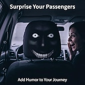  Conjunto de 2/4 capas engraçadas e assustadoras para encosto de cabeça de carro, com design de rosto horripilante. Ideal para pegadinhas nos bancos dianteiros, Halloween ou como presente de brincadeira. Capa de assento automotiva durável e elástica.