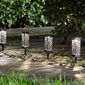 billige Pathway Lights &amp; Lanterns-6 stk stilys utendørs solcelle plen sti lys ip65 vanntett hagelampe for terrasse sti landskap hage dekorasjon belysning 6x