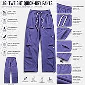 abordables pantalones casuales-Hombre Pantalones Pantalones casuales Pantalones anchos Pantalones de paracaídas Pantalones de secado rápido Correa 2 en 1 Multi bolsillo Plano Dispersor de humedad Transpirable Longitud total Casual