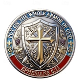 cheap U.S. 250th Anniversary-Christian Faith Commemorative Coin – A Man of Faith Warrior of Christ, Put on the Whole Armor of God, Ephesians 6:11, Collectible Religious Coin Gift Set