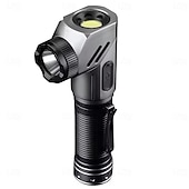 cheap Flashlights-Rechargeable Tactical Flashlights 1600 High Lumens 2 Light Sources,6 Modes, 90 Degree Rotating,Waterproof Working Light with Magnetic Base for Home Emergency, Outdoor, Camping