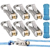 preiswerte Handwerkzeuge-6er-Pack Paracord-Versteller für den Außenbereich, Seilrollenspanner mit Verriegelungsschnalle, Seilspannwerkzeug mit robustem Spanngurt für Camping, Bootfahren, LKW-Ladung, Zeltausrüstung, inklusive
