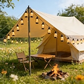 economico Luci solari da esterno-Luci a stringa solari retrò a cherosene con LED, impermeabili, per giardino, 6,5 m, 30 LED, ideali per vacanze, campeggio all'aperto, tende, matrimoni, cortili, balconi, festival di Ramadan, feste di
