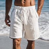 economico Vacanza-Per uomo Pantaloncini Estivi Shorts da Spiaggia Pantaloncini larghi Coulisse Elastico in vita Puro Semplice Comodità Traspirante Lunghezza al ginocchio Casuale Quotidiano All'aperto Stile Classico