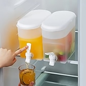 cheap Kitchen Utensils &amp; Gadgets-Large-Capacity Refrigerator Beverage Dispenser with Faucet, Non-Rechargeable PP Drink Jug for Lemonade, Juice &amp; Tea, Ideal for Household Refrigerators, Modern White Cold Beverage Container