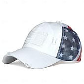preiswerte U.S. 250. Jahrestag-Bold Freedom Ponytail Cap, patriotische Baseballkappe mit Used-Look und amerikanischer Flagge für Damen, Trucker-Cap aus gewaschener Baumwolle, verstellbarer Sonnenhut mit Klettverschluss zum 250.