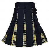 economico Fondi-Highland scozzese Medievale Celtico Kilt scozzesi utilitari Gonnellini Vichy quadrettato Costume Per uomo Celtico Fiera Rinascimentale LARP Festival Adulti Gonnellino Primavera &amp; Estate