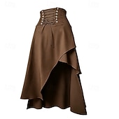ieftine Pantalonii-Gotic Medieval Renascentist Asimetric Fustă vrăjitoare Vampiri Zana Cu Șiret Costume de fancy Pentru femei Fantezie Halloween Carnaval Performanță Târgul Renașterii LARP Adulți Fustă