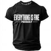 cheap Men's Funny T shirts-Men's Everything Is Fine Probably Funny Humor Sarcastic Graphic T Shirt Casual Short Sleeve Crew Neck Regular Fit Daily Designer Clothing Apparel S M L XL XXL XXXL