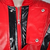 baratos Herrenkostüme-80s Pop Star Singer Red Jacket Costume Fancy Costume Retro Vintage 1980s for Unisex Kid's Adults' Halloween Carnival Party Performance Comic Con