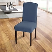 abordables Funda para silla de comedor-Fundas para sillas de comedor de 4/6 piezas, ajustables, elásticas y universales, tipo Parsons, con protectores de asiento extraíbles y lavables a máquina.