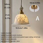 preiswerte Wandleuchten-Elegante Pendel-/Wandleuchte mit Rosenkeramik-Motiv (E27), Vintage-Bauernhausstil, höhenverstellbarer Kronleuchter für Cafés, Restaurants und Flure
