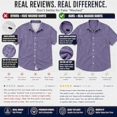 cheap Men's Smart Casual Shirts-SoftFade™ Men Shirt Casual Shirt Demin Shirt Acid Wash Shirt Garment Dyed Black Light Green Burgundy Navy Blue Purple Short Sleeve Plain Shirt Collar Casual Daily Button-Down Clothing