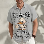 abordables Motif Animal-Homme Canard Argot drôle animaux de dessin animé Chemise Chemise d'été Chemise Boutonnée Manche Courte Ironique Quotidien Extérieur Vacances Été Printemps Col Rabattu Impression 3D chemises à col