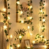 preiswerte Solar Lichterketten-Lichterkette mit Schmetterlings-, Lilien- und Efeumotiven, für drinnen und draußen, geeignet für Wohnzimmer, Schlafzimmer, Terrasse, Garten, Hochzeiten und Partys, batterie-, kabel- oder
